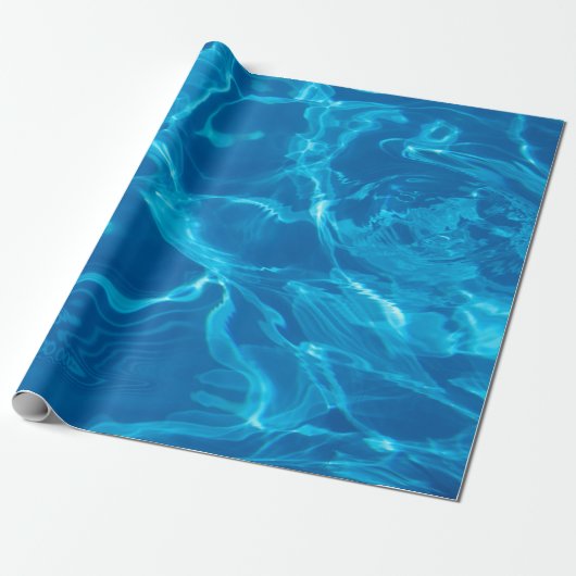 Blauw water cadeaupapier (Uitgerold)