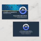 Blauw Water Drops Speciale Kraan Logo Visitekaartje (Voorkant / Achterkant)