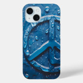 Blauw Water Druppels Vrede Symbool Telefoonhoes Case-Mate iPhone Case (Achterkant)