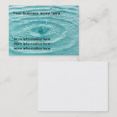 Blauw water druppelt rimpels Visitekaartje (Voorkant / Achterkant)