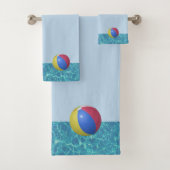 Blauw water- en badhanddoek met zwembad bad handdoek (Insitu)