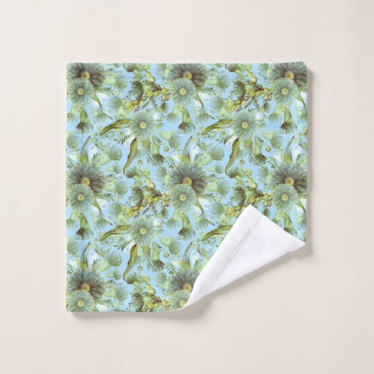 blauw water en Eucalyptus Bad Handdoek (Wasdoekje)