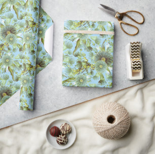 blauw water en Eucalyptus Cadeaupapier