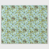  blauw water en Eucalyptus Cadeaupapier (Vlak)