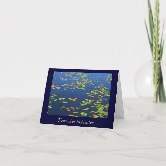 Blauw Water en Lelie pads Note Cards Kaart (Voorkant)