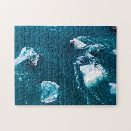 Blauw Water en Witte Ijs Legpuzzel (Horizontaal)