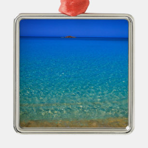 Blauw water, Exuma-eilanden, Bahama's. Metalen Ornament