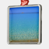 Blauw water, Exuma-eilanden, Bahama's. Metalen Ornament (Links)
