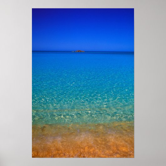 Blauw water, Exuma-eilanden, Bahama's. Poster (Voorkant)