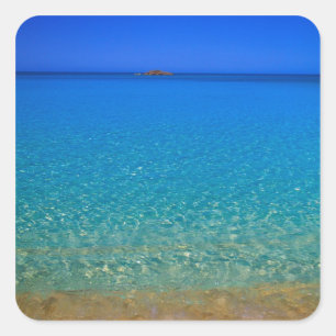 Blauw water, Exuma-eilanden, Bahama's. Vierkante Sticker