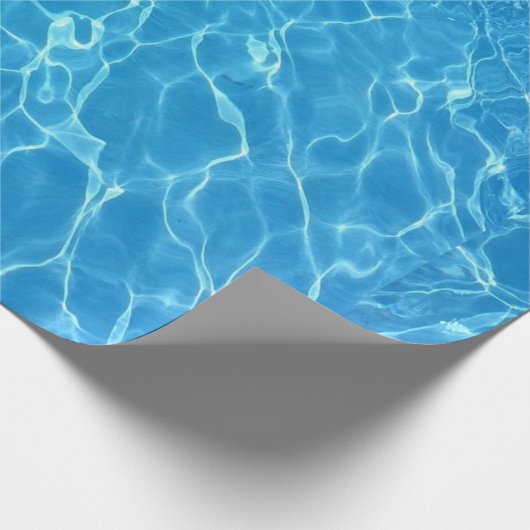 Blauw water getextureerd cadeaupapier (Hoek)