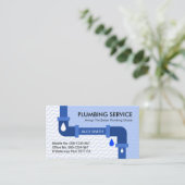 Blauw water golven lekken pijp sanitair visitekaartje (Staand voorkant)