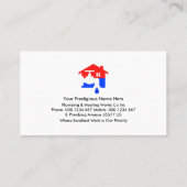 Blauw water golven lekken pijp sanitair visitekaartje (Achterkant)