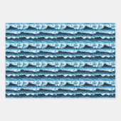 Blauw Water/Golven Patronen Wrapping Sheets Inpakpapier Vel (Voorkant 3)