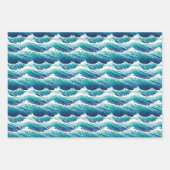 Blauw Water/Golven Patronen Wrapping Sheets Inpakpapier Vel (Voorkant 2)