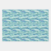 Blauw Water/Golven Patronen Wrapping Sheets Inpakpapier Vel (Voorkant)