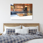 Blauw Water Grill Canvas Afdruk (Insitu (Slaapkamer))