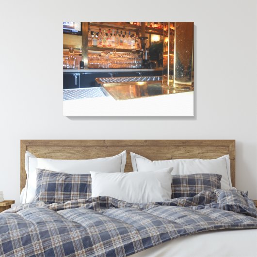 Blauw Water Grill Canvas Afdruk (Insitu (Slaapkamer))