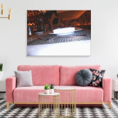 Blauw Water Grill Canvas Afdruk (Insitu (Woonkamer))