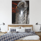 Blauw Water Grill Canvas Afdruk (Insitu (Slaapkamer))