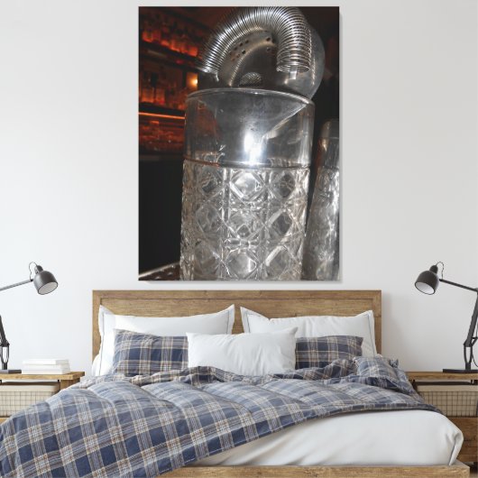 Blauw Water Grill Canvas Afdruk (Insitu (Slaapkamer))