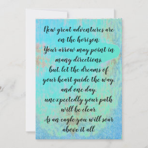 Blauw water Inspirerend quote afstuderen kaarten