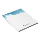 Blauw Water Kleur Ombre Persoonlijk Notitieblok (Schuin)