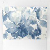 BLAUW WATER KLEUR TRIFOLD BRUILOFT UITNODIGING (Binnenzijde eerst)