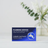 Blauw water lagen sanitair visitekaartje (Staand voorkant)