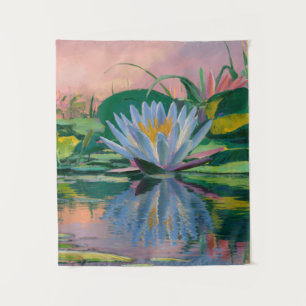 Blauw water lelies van Claude Monet, zonsondergang Wandkleed
