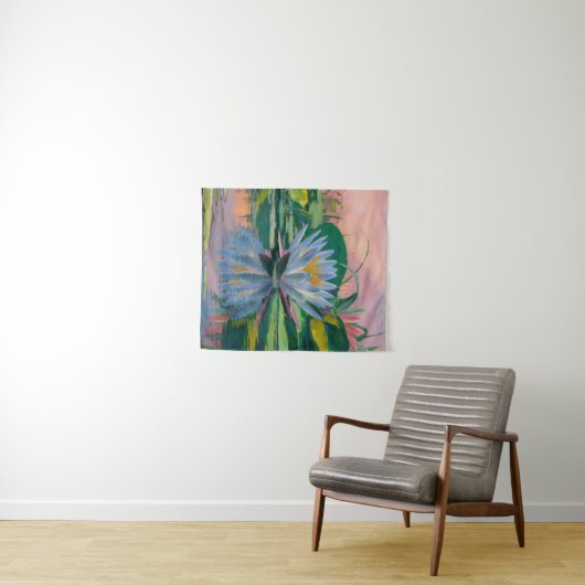 Blauw water lelies van Claude Monet, zonsondergang Wandkleed (In Situ (horizontaal))