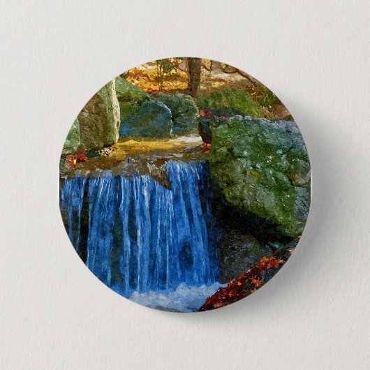 Blauw Water Lent Ronde Button 5,7 Cm (Voorkant)