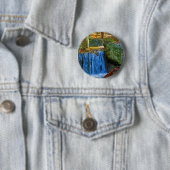 Blauw Water Lent Ronde Button 5,7 Cm (In situ)