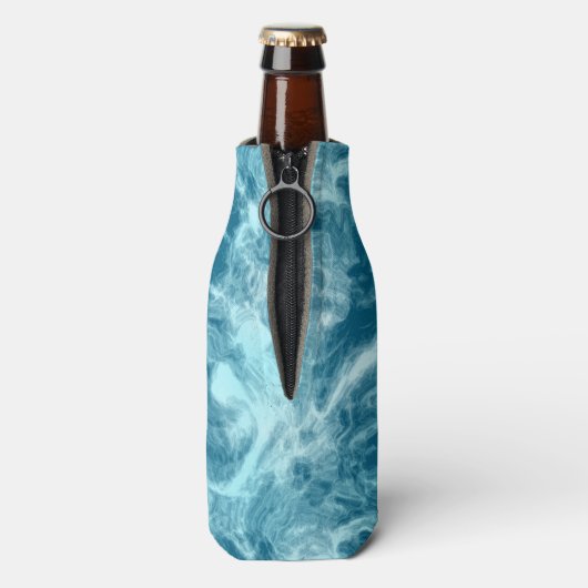 Blauw Water Marmer Flesjeskoeler (Fles Achterkant)