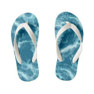 Blauw Water Marmer Kinder Teenslippers