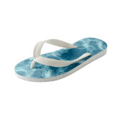 Blauw Water Marmer Kinder Teenslippers (Schuin)