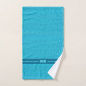 Blauw water met initialen bad handdoek (Handdoek)