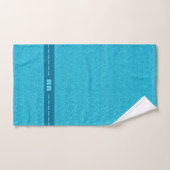 Blauw water met initialen bad handdoek (Handdoek)