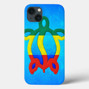 Blauw Water Rasta Honu iPhone 13 Hoesje