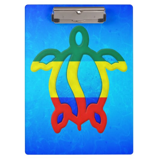 Blauw Water Rasta Honu Klembord (Voorkant)