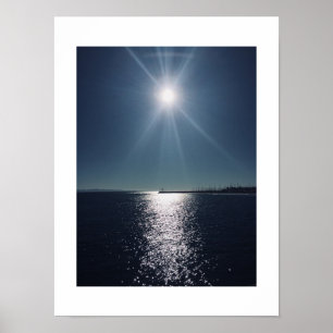 Blauw Water Reflectie Oceaan Kleur Fotografie Poster