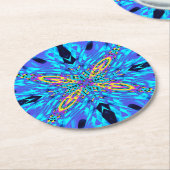 BLAUW WATER RONDE KARTONNEN ONDERZETTER (Gebogen)