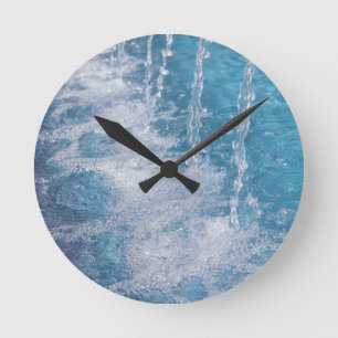 Blauw water ronde klok