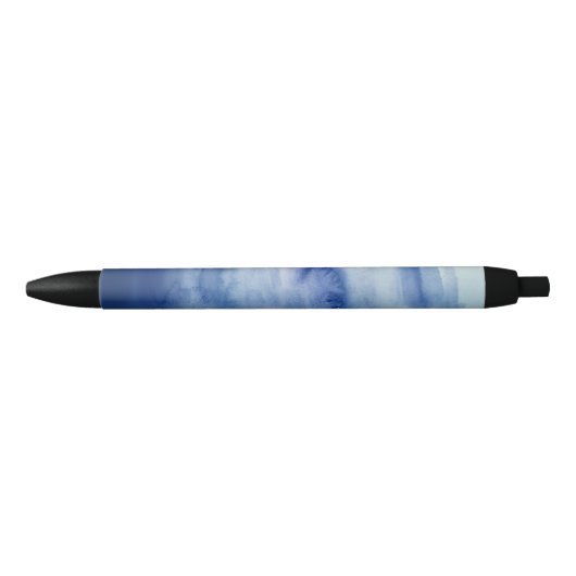 Blauw Water Schilderen Textuur Patroon Strand Zwarte Inkt Pen (Voorkant)