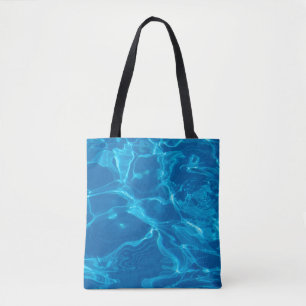 Blauw water tote bag