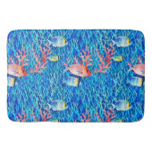 Blauw water, vis en koraal Oceanic Badmat (Voorkant)