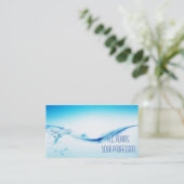 Blauw water visitekaartje (Staand voorkant)