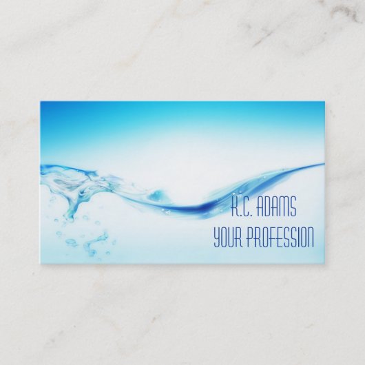 Blauw water visitekaartje (Voorkant)