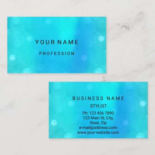 Blauw water Voorste Abstracte minimale zijde Abstr Visitekaartje (Voorkant / Achterkant)