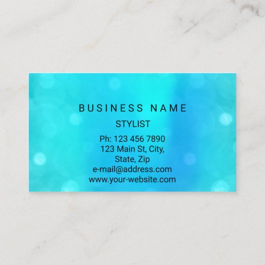 Blauw water Voorste Abstracte minimale zijde Abstr Visitekaartje (Achterkant)